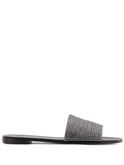 Giuseppe Zanotti Adelia Flat Sandals In Black