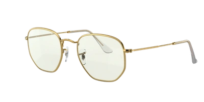 Ray Ban Ray-ban Unisex Round Blue Light Glasses, 54mm In Gold