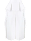 Alexander Mcqueen Peplum Lace Wide-leg Culottes In White