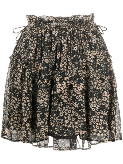Isabel Marant Étoile Floral Print Mini Skirt In Black