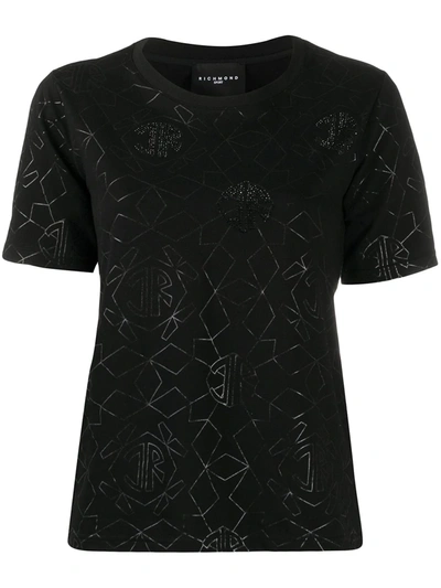 John Richmond Nieves Rhinestone-embellished T-shirt In Black