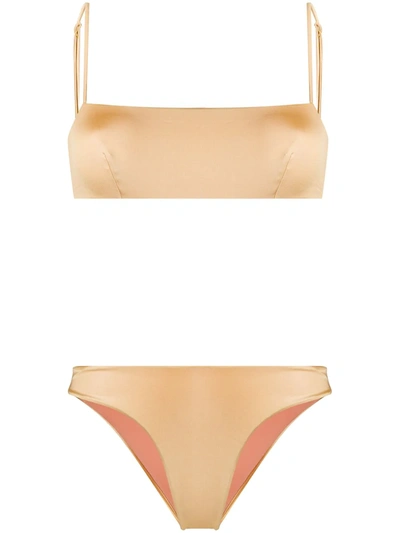 John Richmond Dotson Thin-strap Bikini In Gold