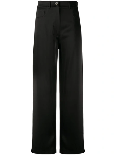 Nanushka Namas Wide Leg Faux Leather Pants In Black