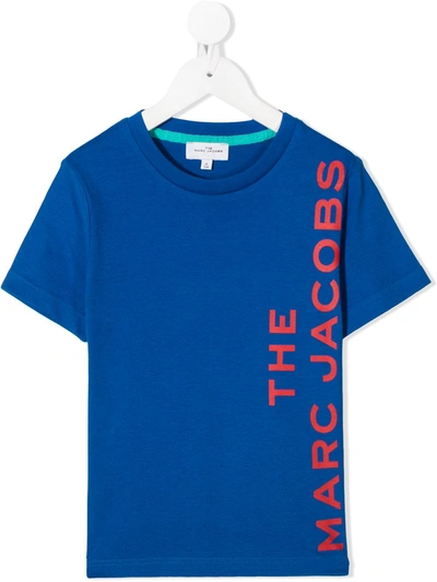 Little Marc Jacobs Kids' Logo-print Cotton T-shirt In Blue