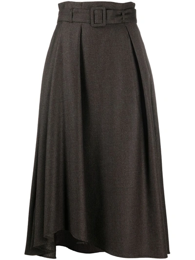 Fabiana Filippi Embellished Flannel Skirt In Brown