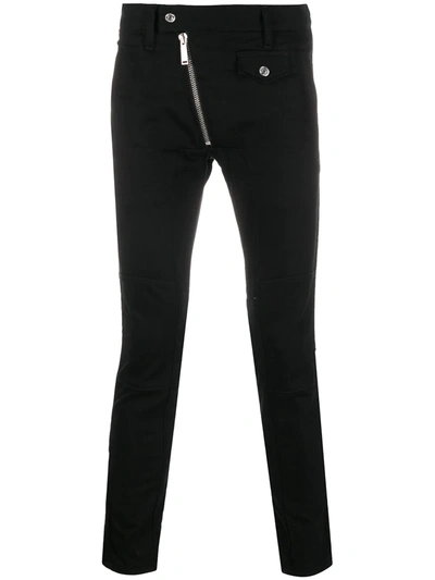 Dsquared2 Mid-rise Asymmetric Skinny Trousers In Black