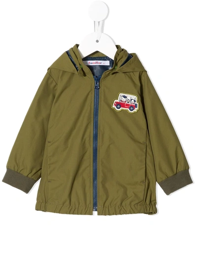 Familiar Kids' Embroidered Car Jacket In Green