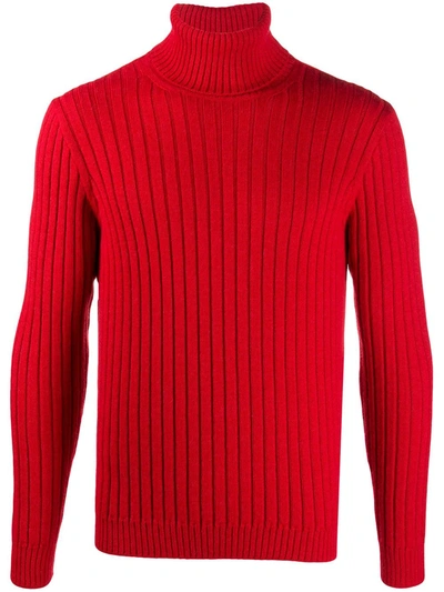 Gucci Ribbed Roll-neck Jumper In Red