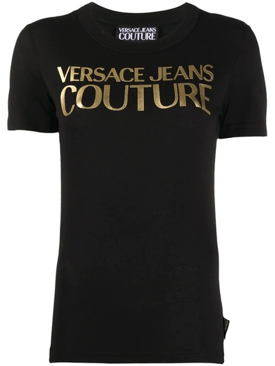 Versace Jeans Couture Logo Print Slim Fit T-shirt In Black