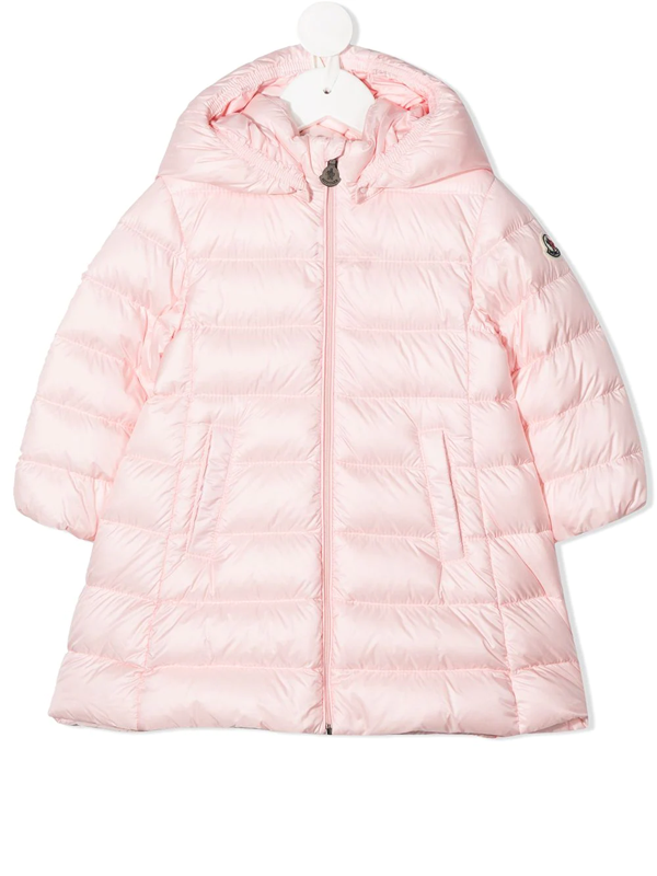 Moncler Pink Majeure Jacket For Baby Girl With Logo Patch ModeSens