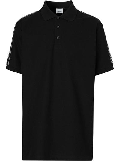 Burberry Men's Stonely Logo Cotton Polo In Black