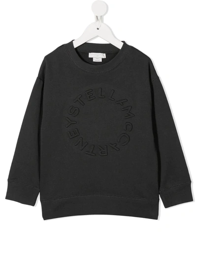 Stella Mccartney Kids' Logo Embossed Sweatshirt In Grey
