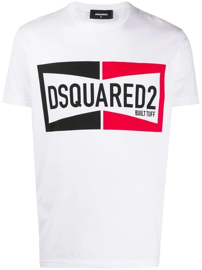 Dsquared2 Logo-print Cotton T-shirt In White,red,black