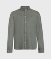 Allsaints Redondo Long Sleeve Shirt In Sheal Green