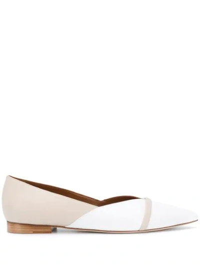 Malone Souliers Colette Nappa Leather Ballerina Flats In White