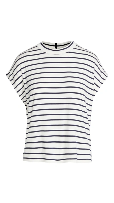 Askk Ny Sleeveless Crop Tee In Stripe