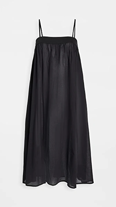 Skarlett Blue Innocent Woven Cotton Chemise Nightgown In Black