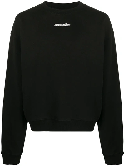Off-white Marker Arrows Oversized Cotton Sweatshirt In Black