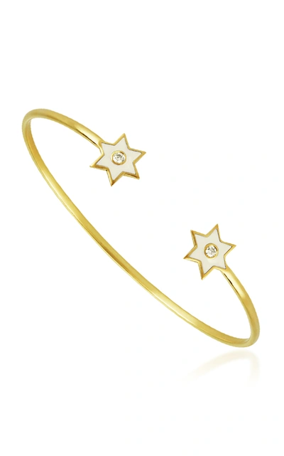 Amrapali 6 Point Star 18k Yellow-gold And Diamond Cuff Bracelet In White
