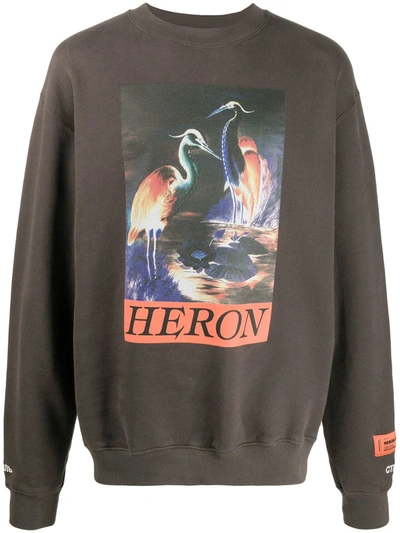 Heron Preston Men's Graphic Print Crewneck Sweatshirt In Grigio