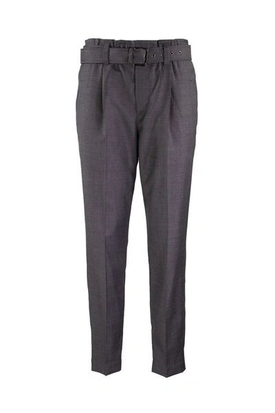 Brunello Cucinelli Trousers Dark Grey With Belt