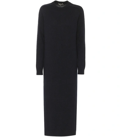 Loro Piana Madison Cashmere Knit Midi Dress In Dark Grey