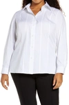 Lafayette 148 Plus-size Italian Stretch Cotton Abbott Shirt In White