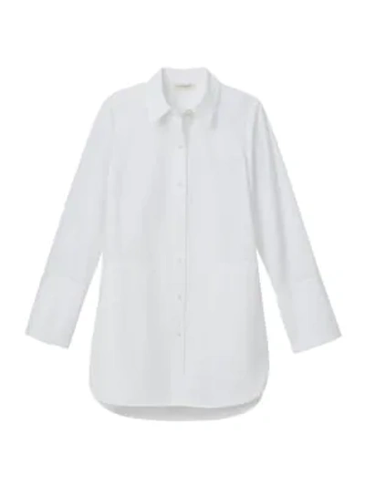 Lafayette 148 Plus-size Italian Sculpted Cotton Wilkes Shirt In White