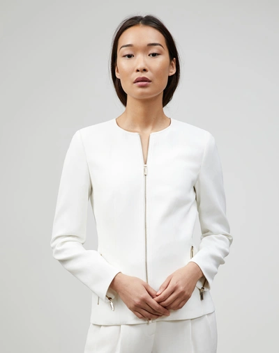 Lafayette 148 Plus-size Finesse Crepe Manon Jacket In White