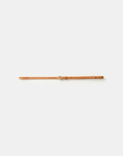 Lafayette 148 Italian Leather Skinny Icon Belt In Copper