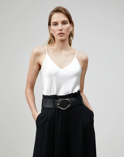 Lafayette 148 Plus-size Silk Charmeuse Bias Tank In Cloud