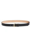 Lafayette 148 Gold L Beam Buckle Leather Belt In Copper