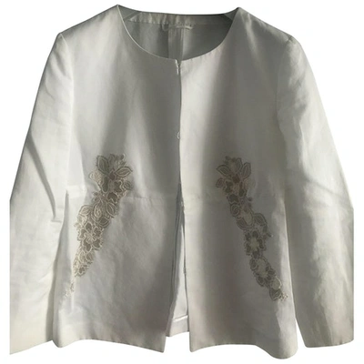 Pre-owned Max Mara Short Waistcoat In White