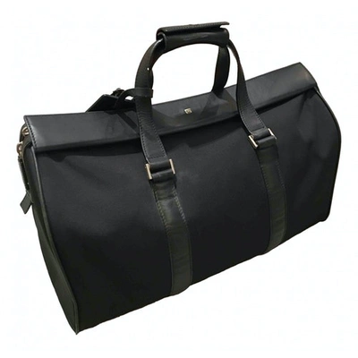 Pre-owned Versace Cloth Handbag In Black