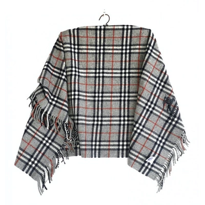 Pre-owned Burberry Wool Stole In Grey