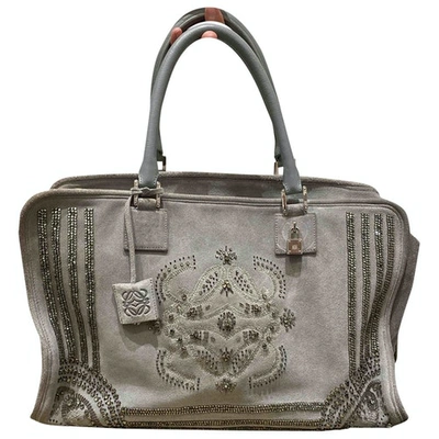 Pre-owned Loewe Amazona Handbag In Grey