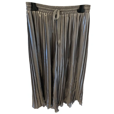 Pre-owned Pinko Large Trousers In Metallic