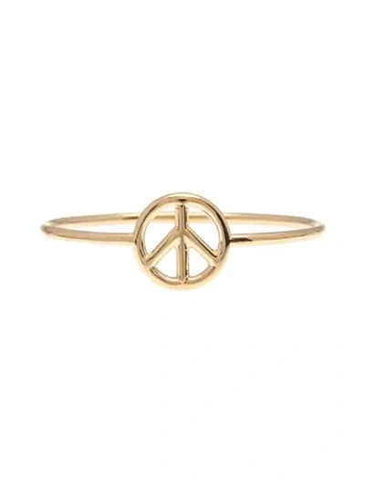 Aurelie Bidermann 18kt Gold Peace Sign Ring In Not Applicable