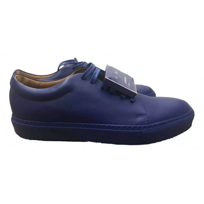 Pre-owned Acne Studios Leather Trainers In Blue