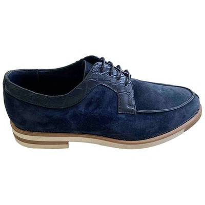 Pre-owned Stefano Ricci Navy Suede Lace Ups