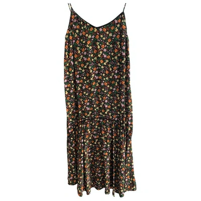 Pre-owned Ganni Silk Mid-length Dress In Other