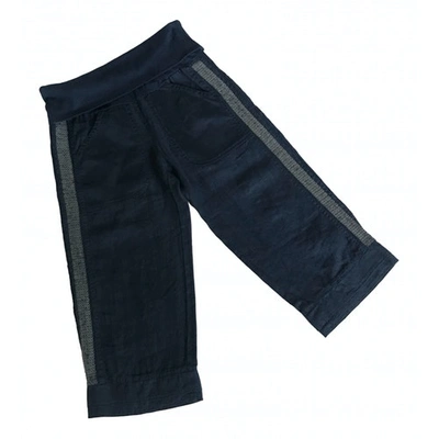 Pre-owned Patrizia Pepe Linen Straight Pants In Black