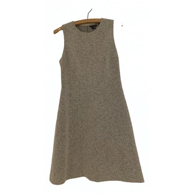 Pre-owned Theory Wool Mid-length Dress In Grey