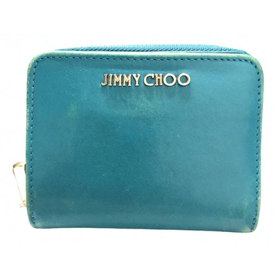 Pre-owned Jimmy Choo Leather Purse In Turquoise