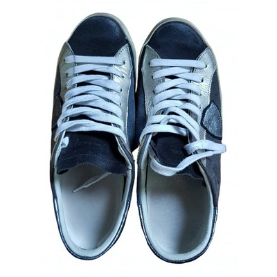 Pre-owned Philippe Model Blue Leather Trainers