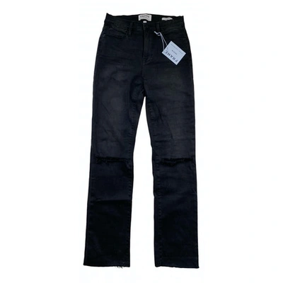 Pre-owned Frame Straight Jeans In Black
