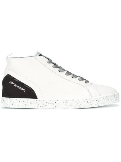 Hogan Rebel Speckled Sole Lace-up Sneakers In White