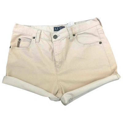 Pre-owned Armani Jeans Beige Cotton - Elasthane Shorts
