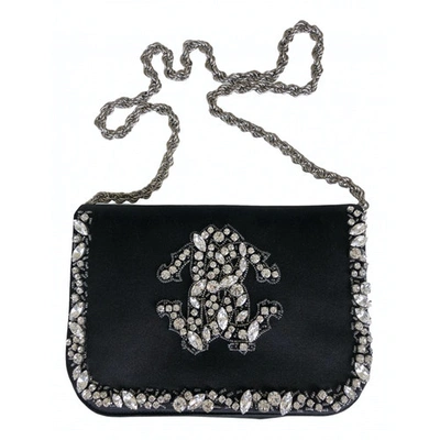 Pre-owned Roberto Cavalli Silk Clutch Bag In Black