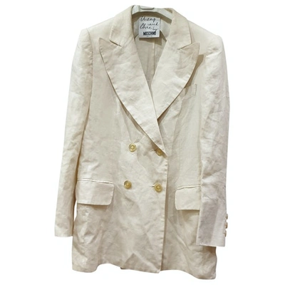 Pre-owned Moschino Cheap And Chic Linen Blazer In White